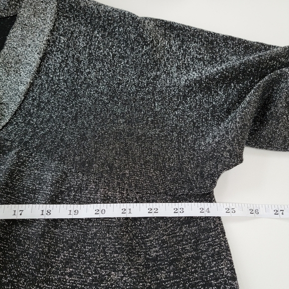 NWT Designer Originals Black/Silver Sparkle Cardigan Size 1X - Picture 7 of 9